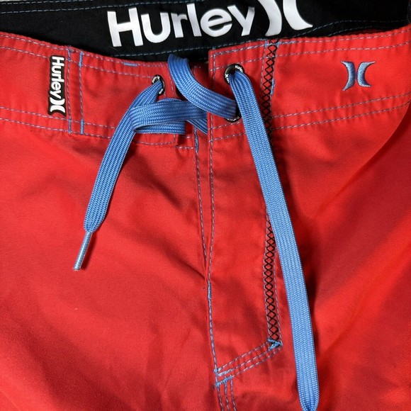 Hurley Men's Red Swimming Trunks Board Shorts Size 32 - Picture 8 of 11